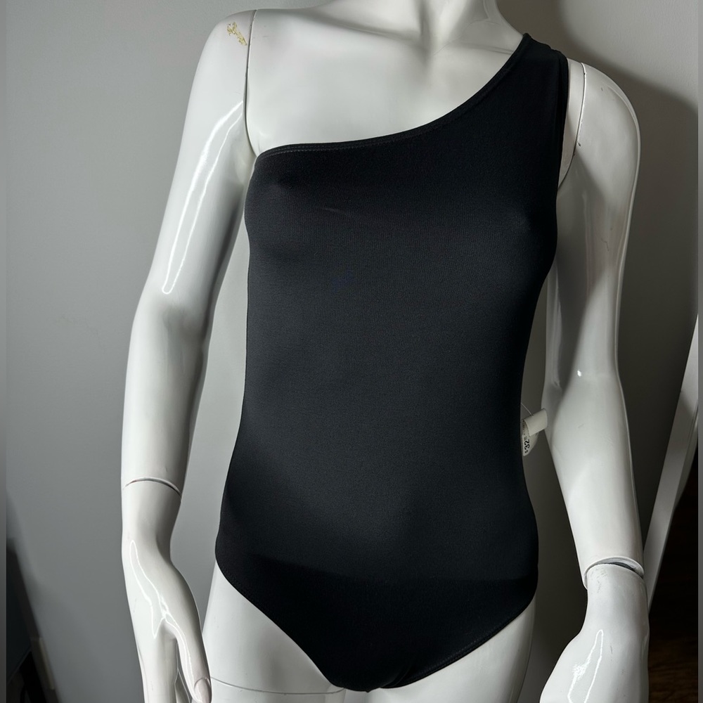 Wild Honey Black One-Shoulder Bodysuit Size M